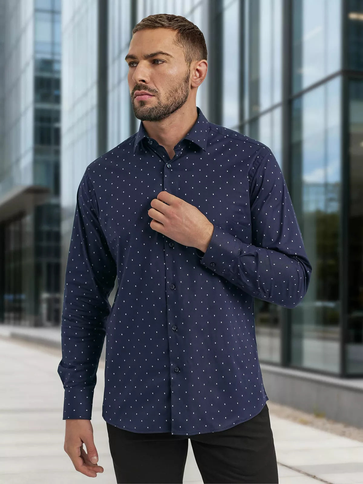 Men's navy blue shirt Royal
