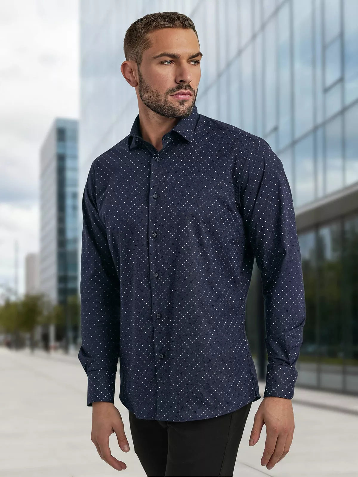 Men's navy blue shirt Royal