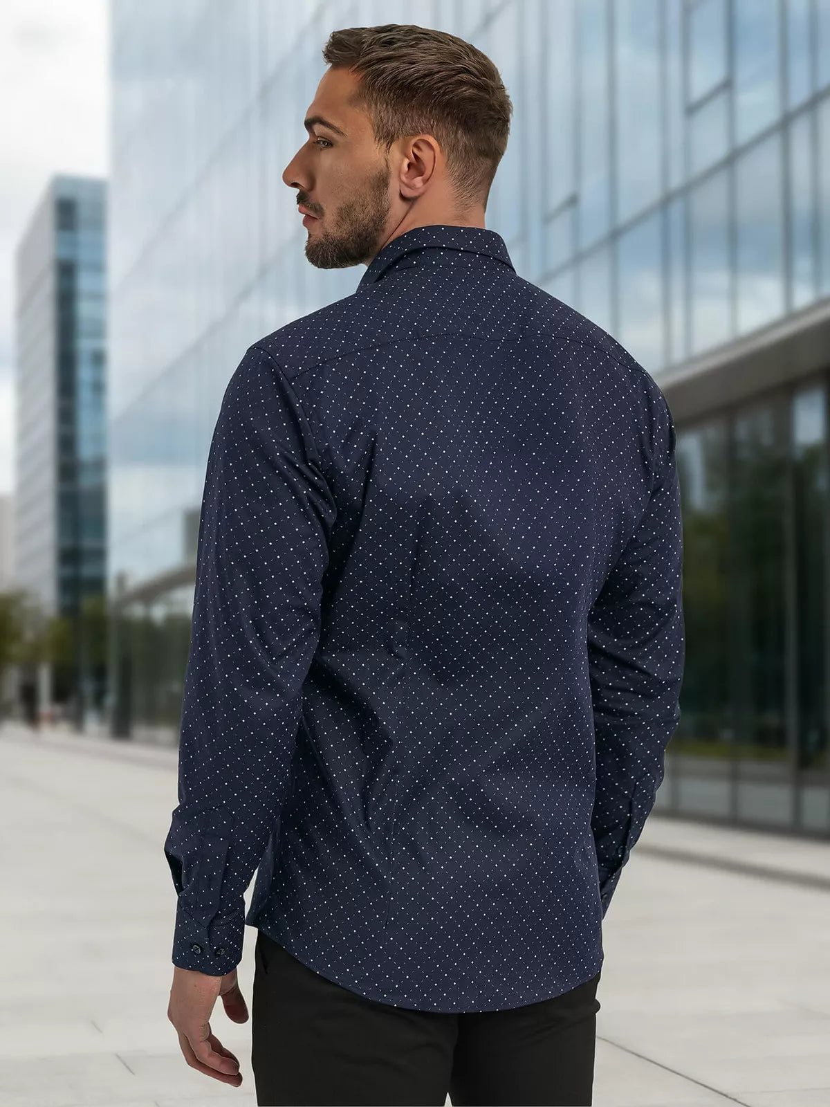 Men's navy blue shirt Royal