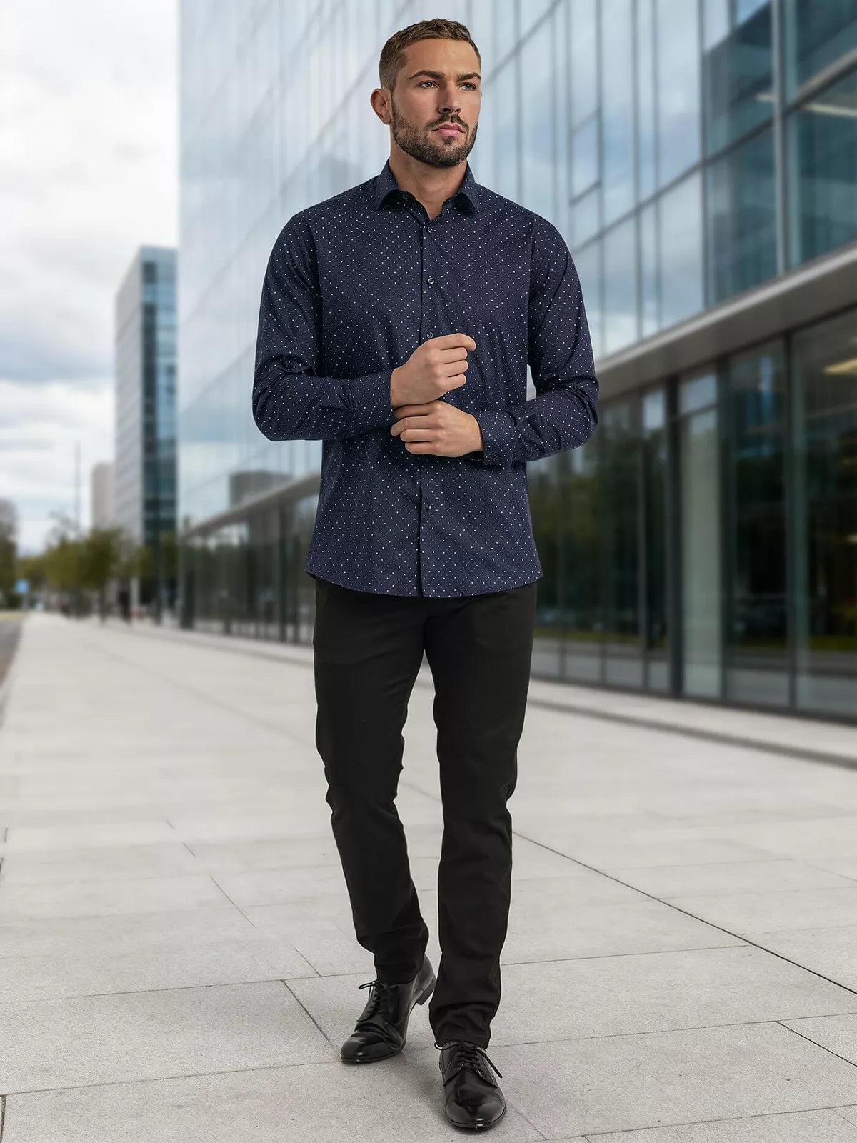 Men's navy blue shirt Royal