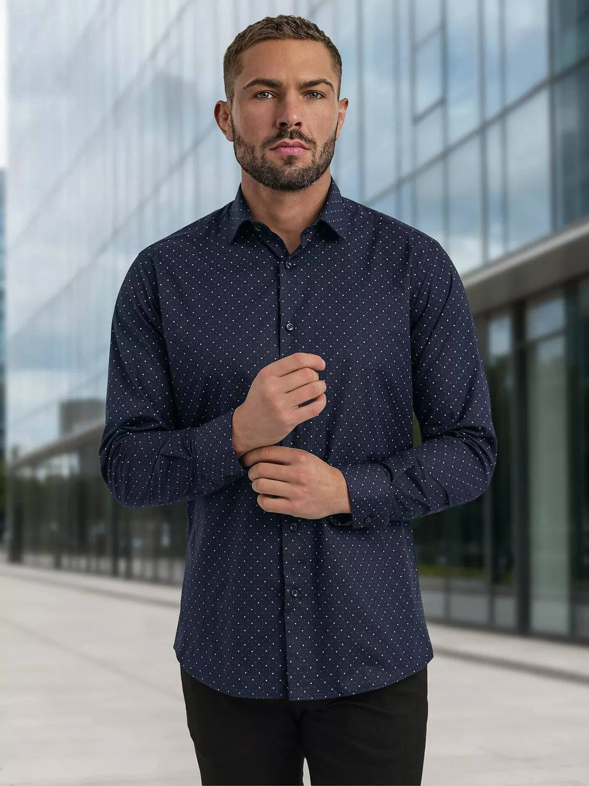 Men's navy blue shirt Royal