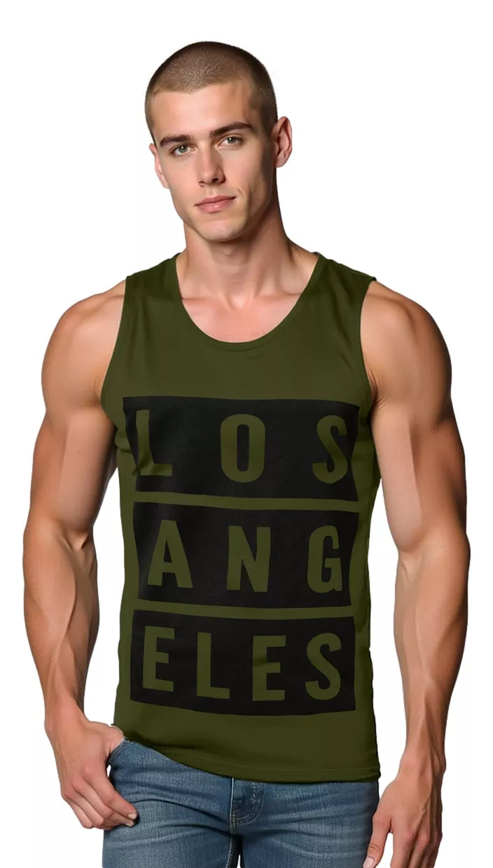 Men's dark green Los Angeles T-shirt