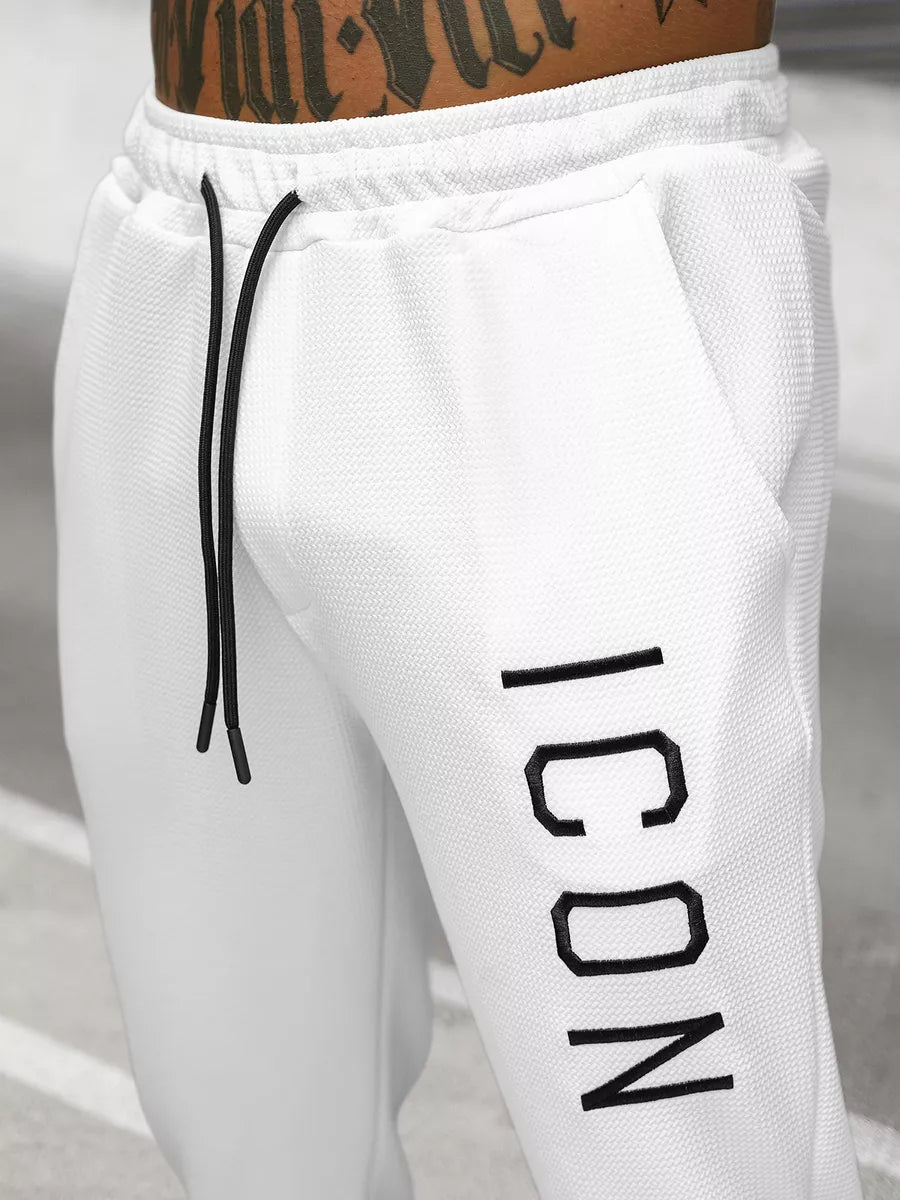 Men's white Icon sweatpants