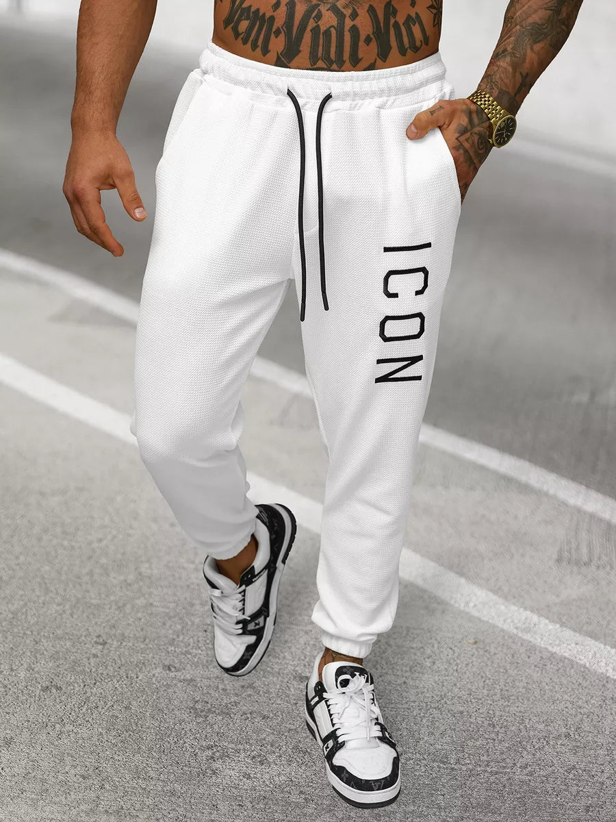 Men's white Icon sweatpants