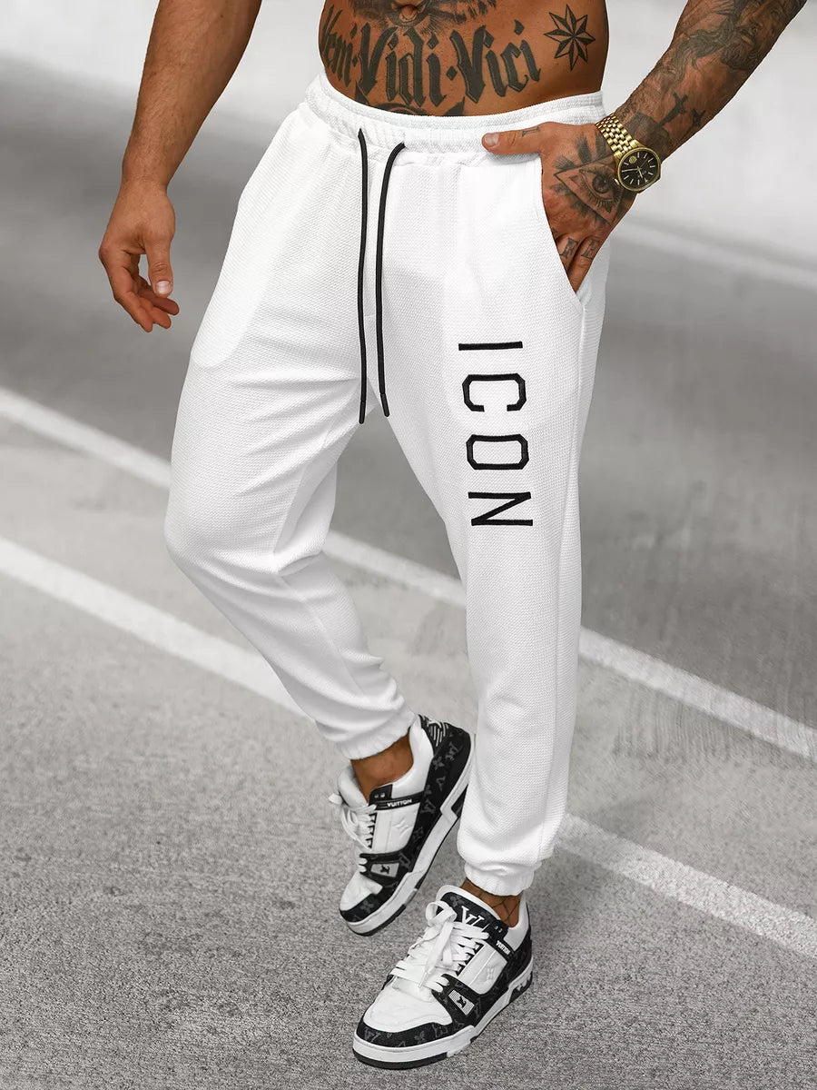 Men's white Icon sweatpants