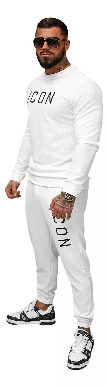 Men's white Icon sweatpants