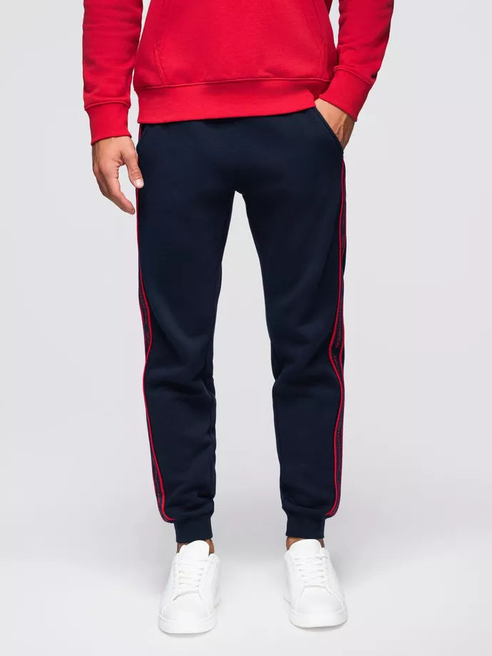 Men's dark blue casual pants Performance 