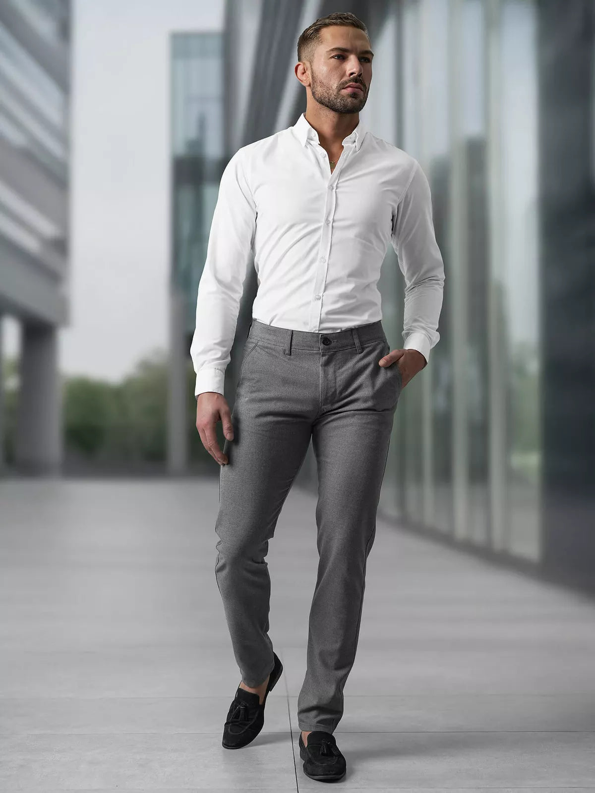 Men's dark gray chino pants Reno