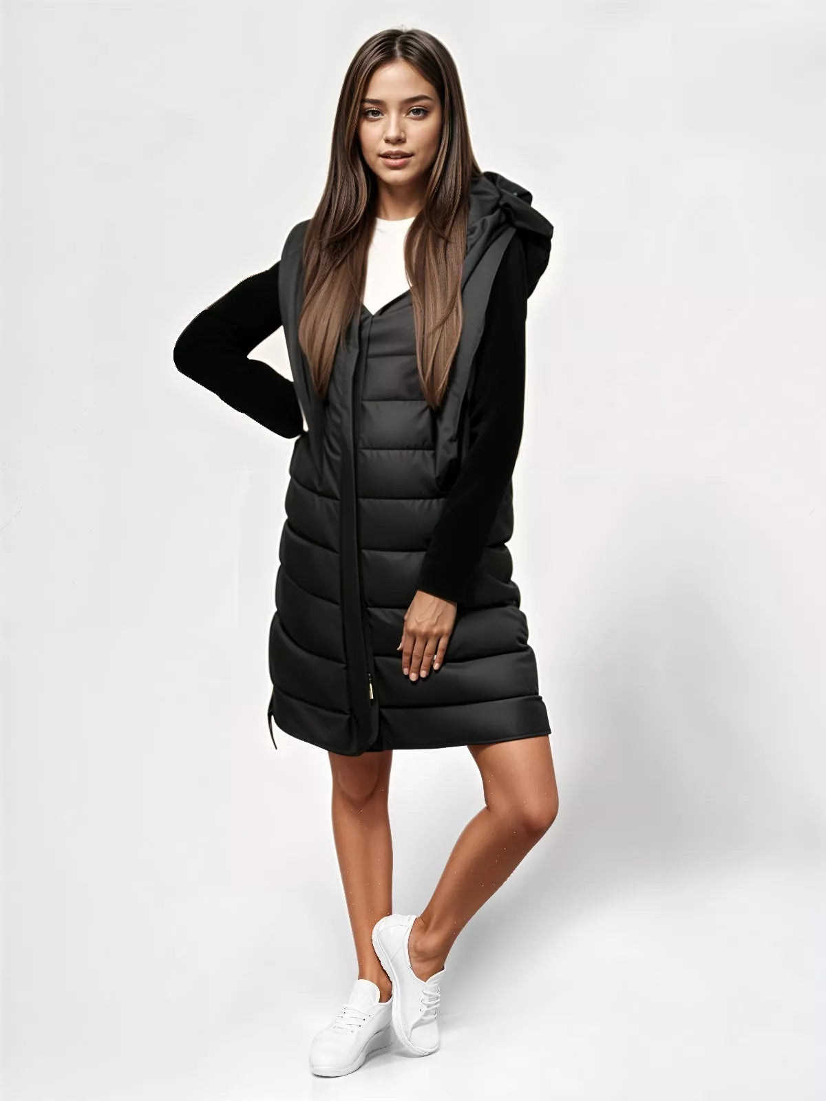 Women's black vest Edit