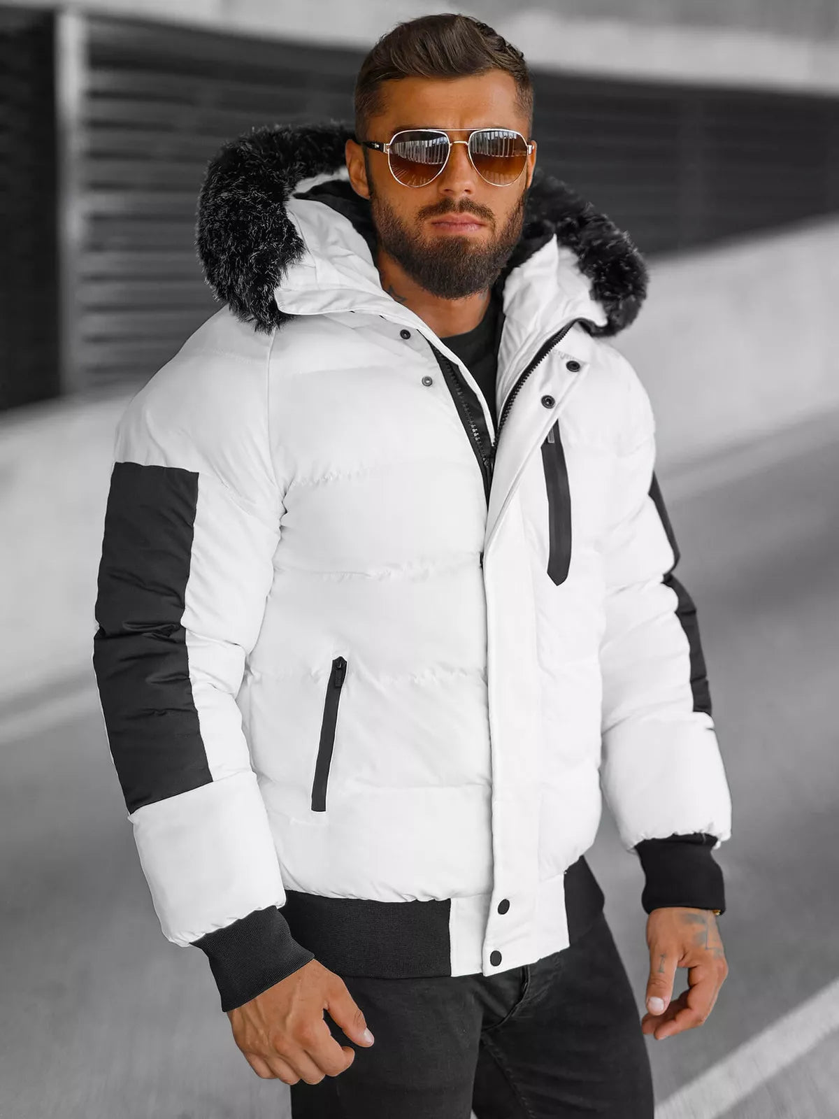 Winter white men's jacket Vitor