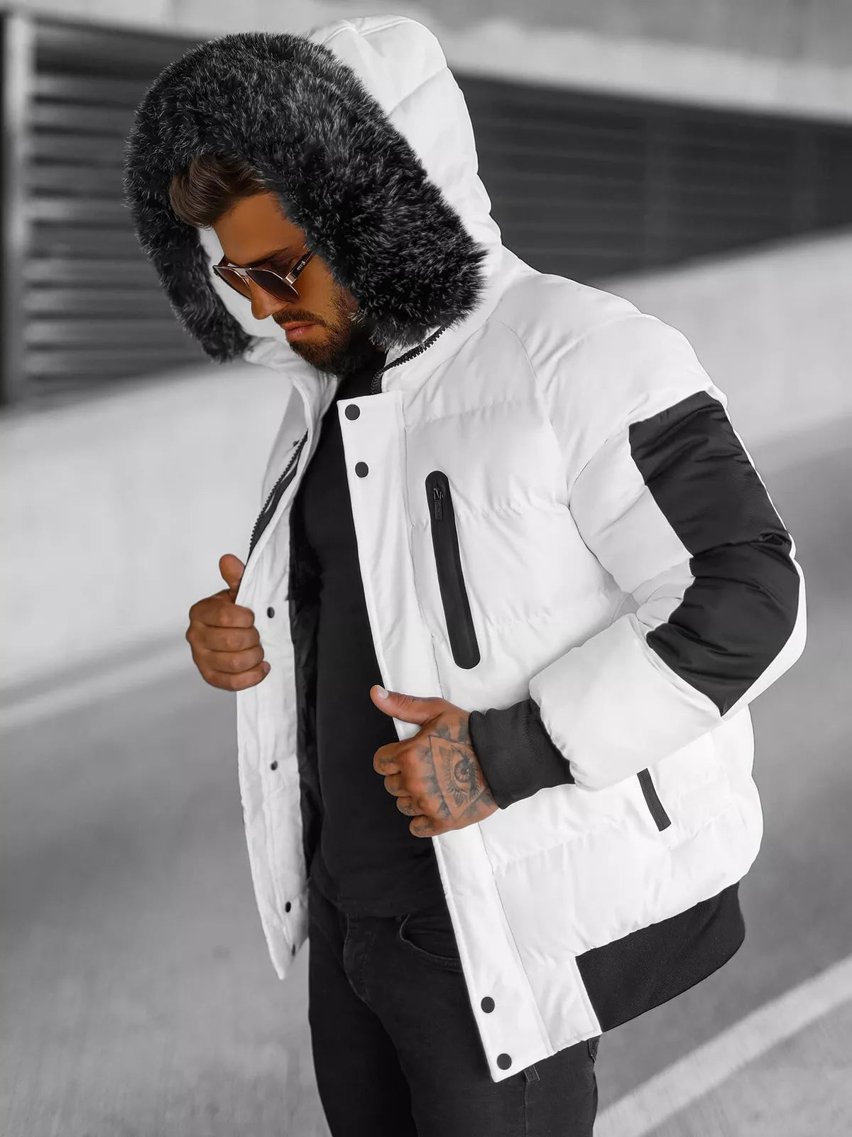 Winter white men's jacket Vitor