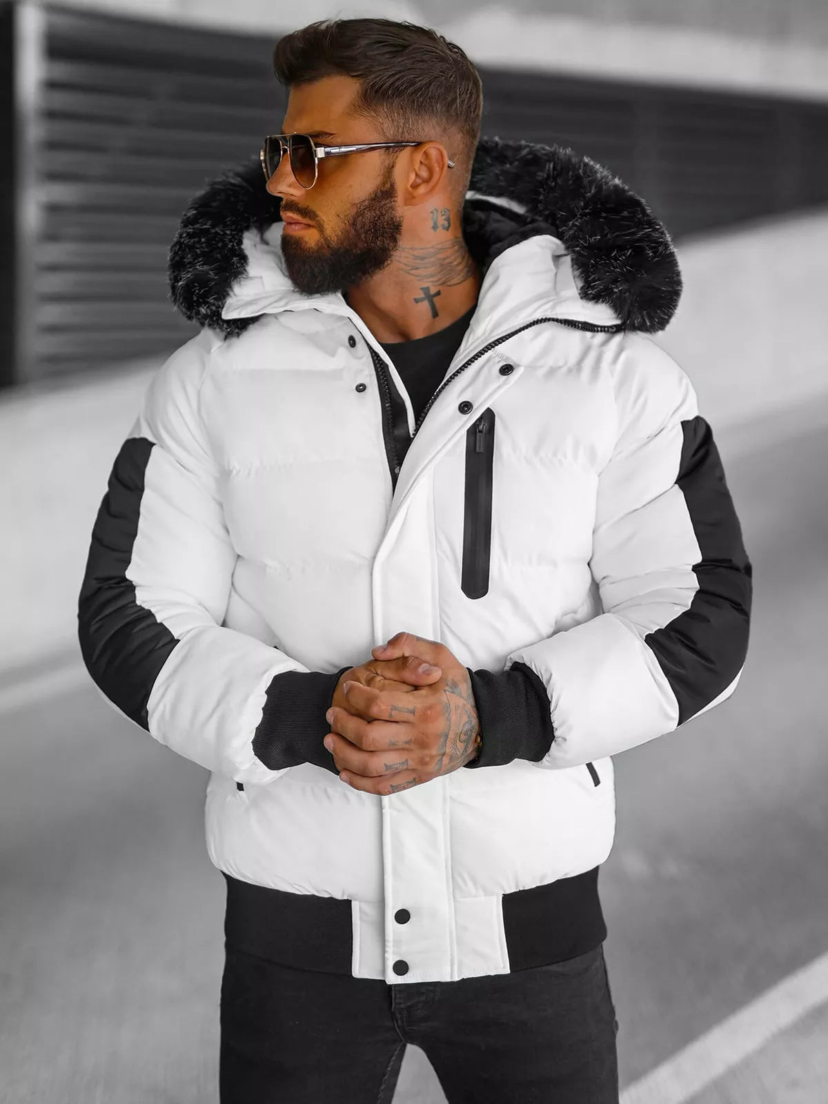 Winter white men's jacket Vitor