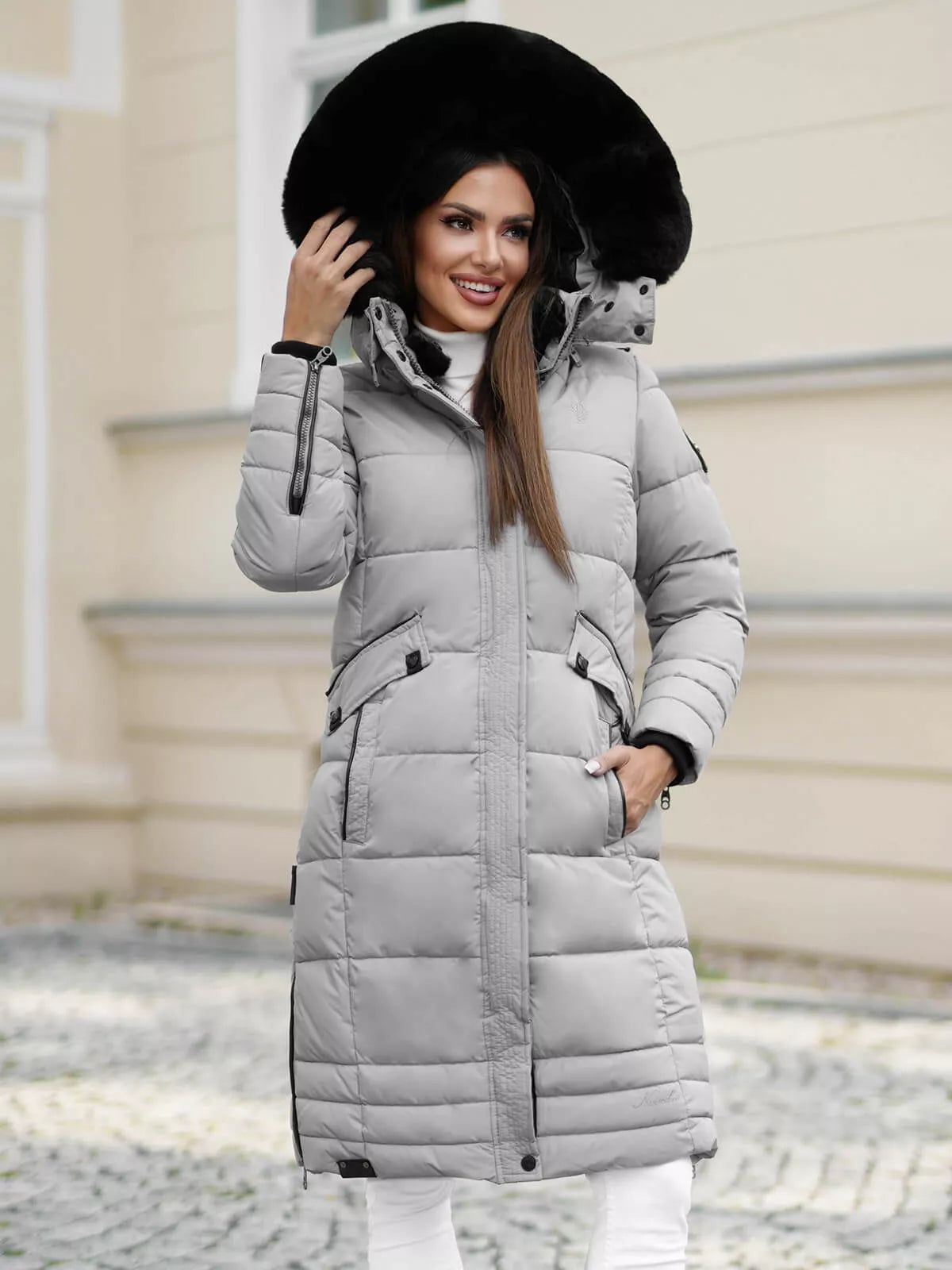 Winter long women's gray jacket Marni