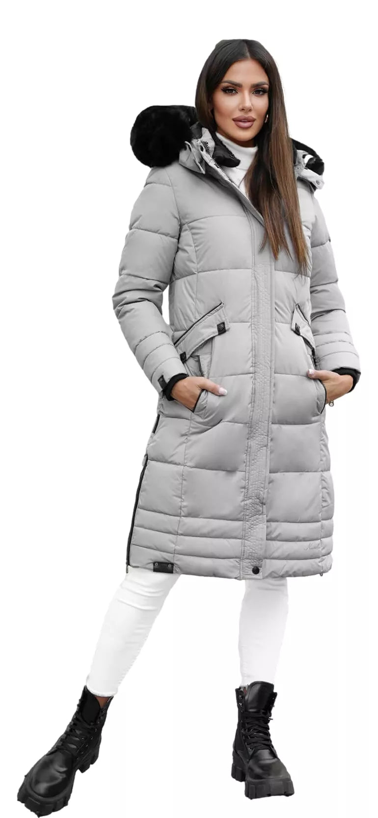 Winter long women's gray jacket Marni