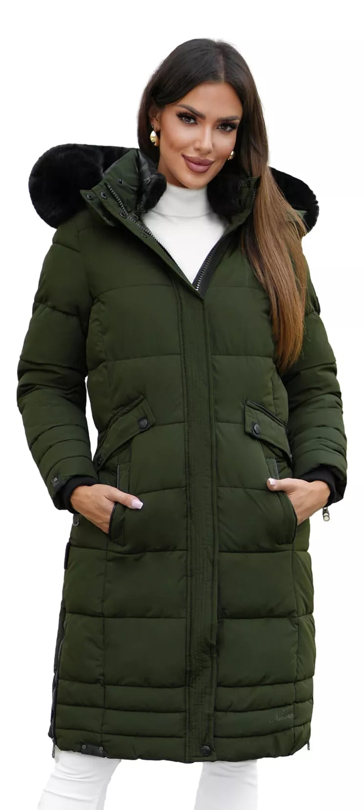 Marni long women's green winter jacket
