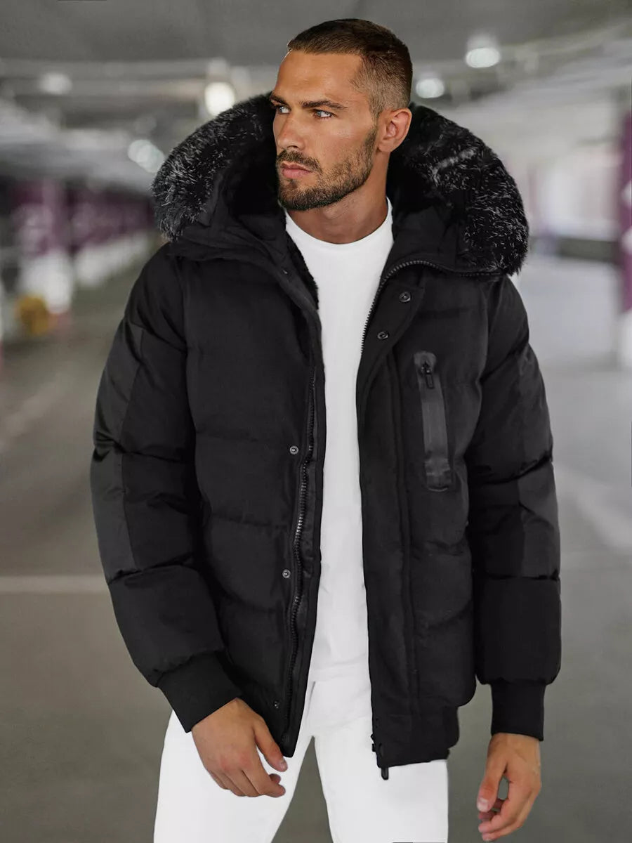 Winter black men's jacket Vitor