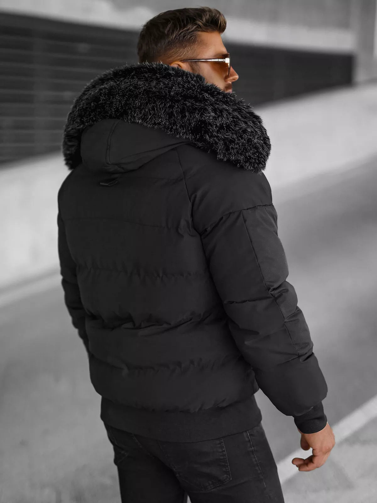 Winter black men's jacket Vitor