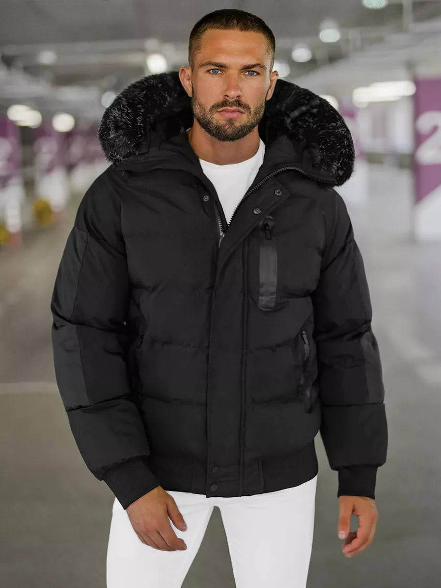 Winter black men's jacket Vitor