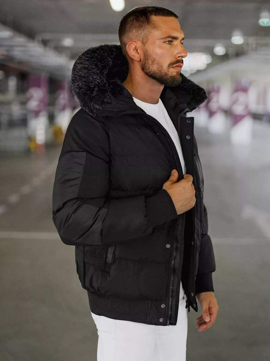 Winter black men's jacket Vitor
