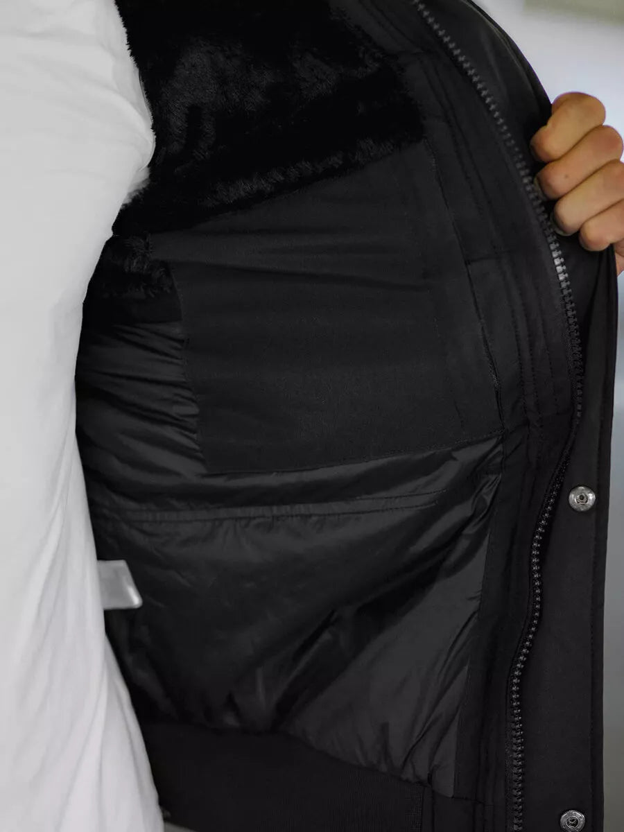 Winter black men's jacket Vitor