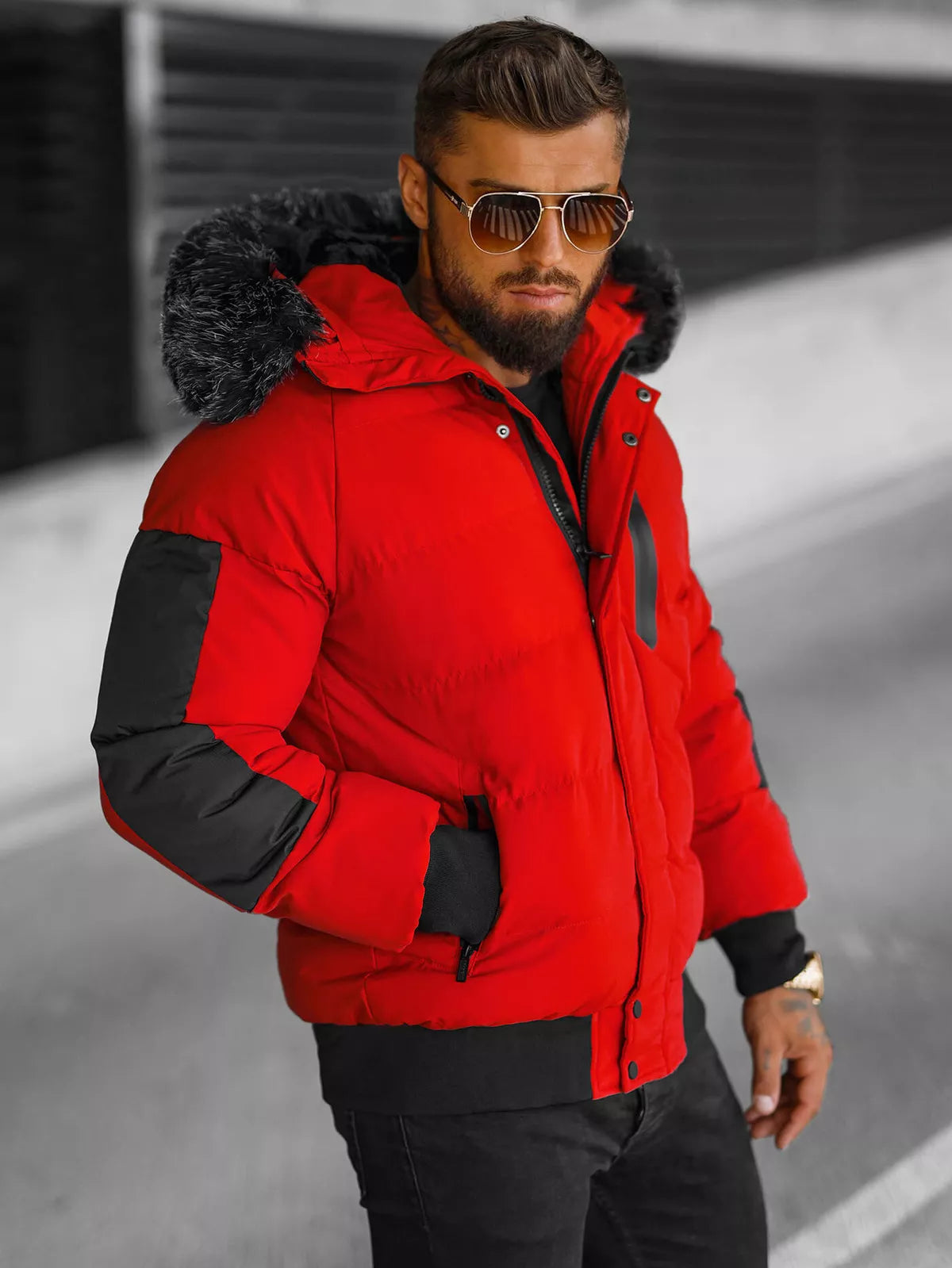 Winter red men's jacket Vitor