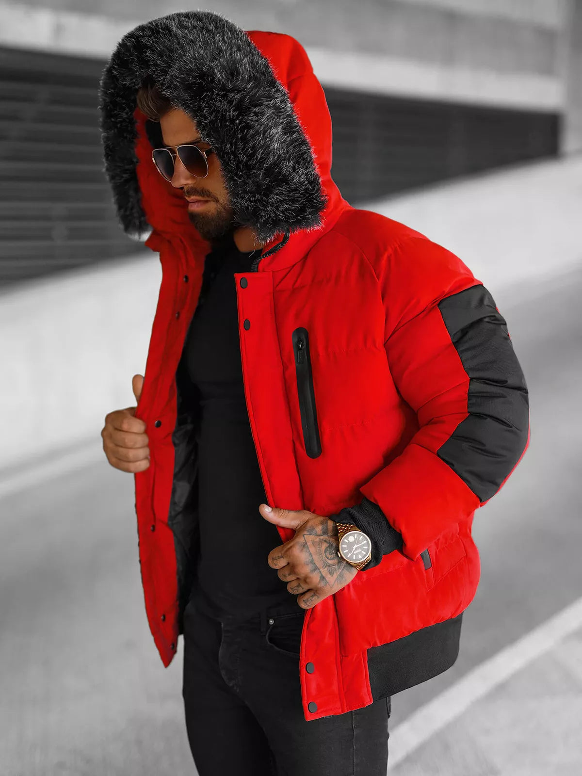Winter red men's jacket Vitor