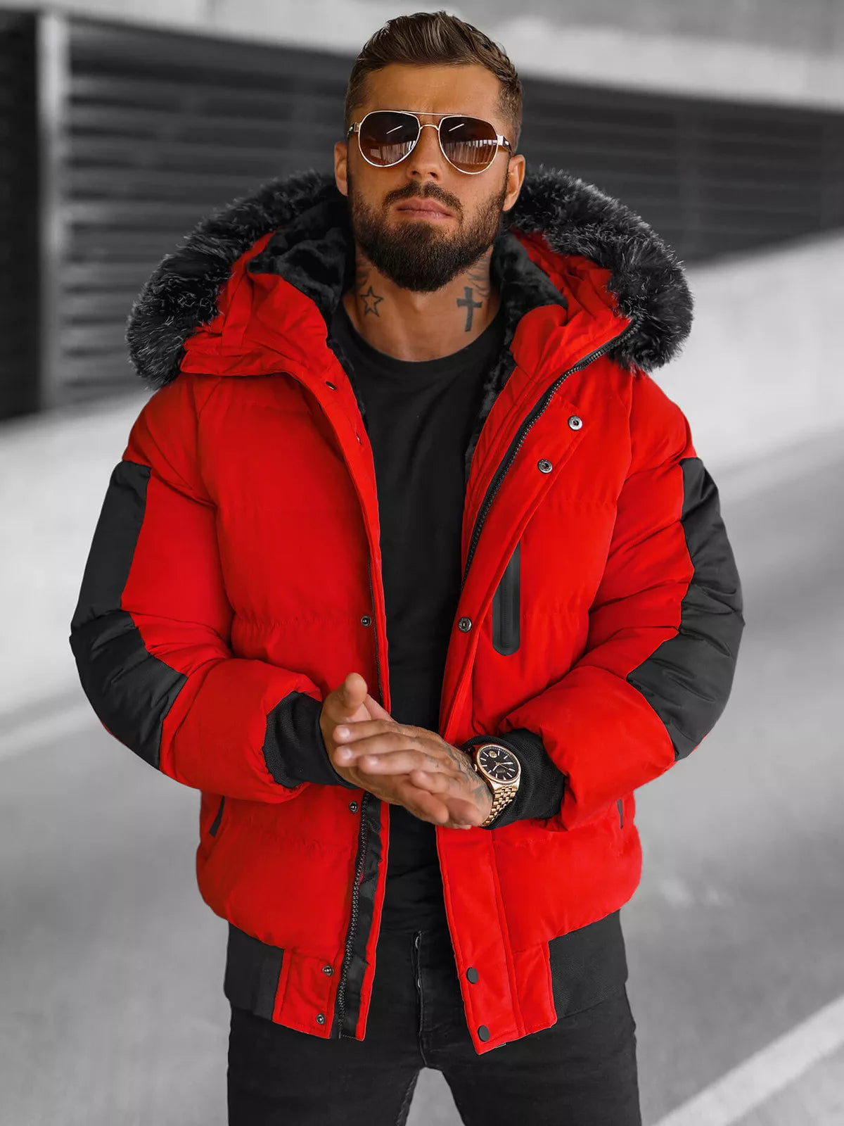 Winter red men's jacket Vitor