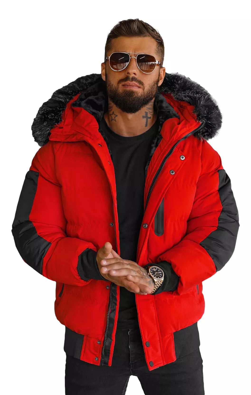 Winter red men's jacket Vitor