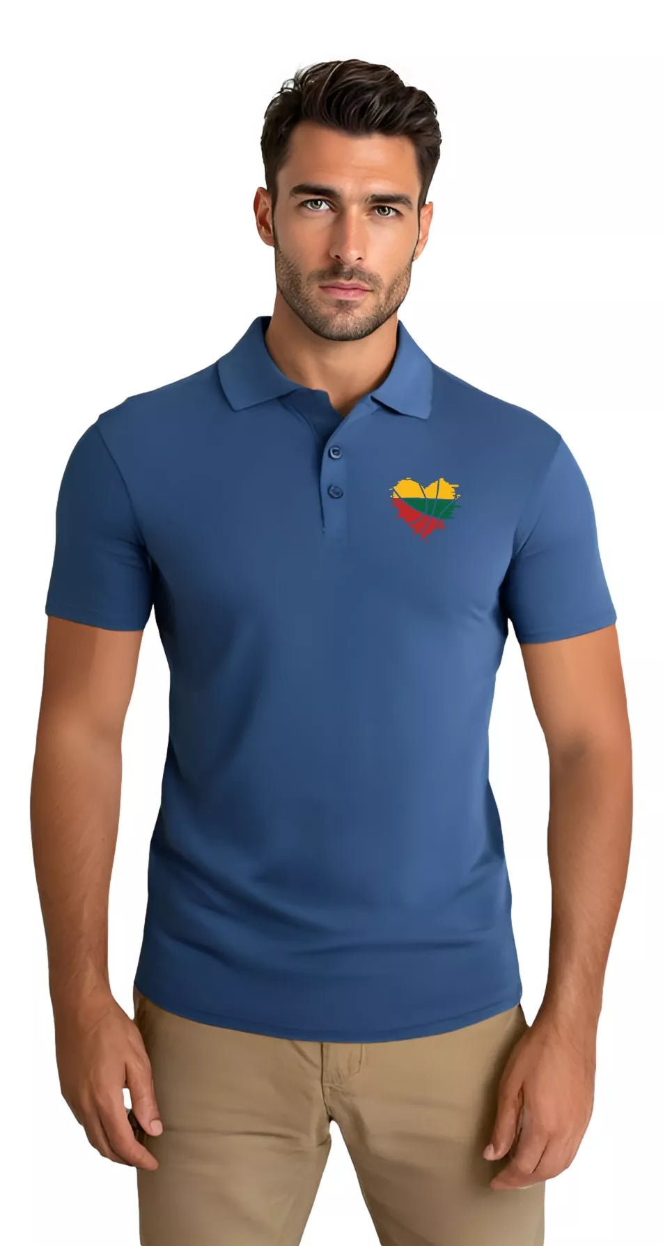 Men's blue polo shirt Heart 