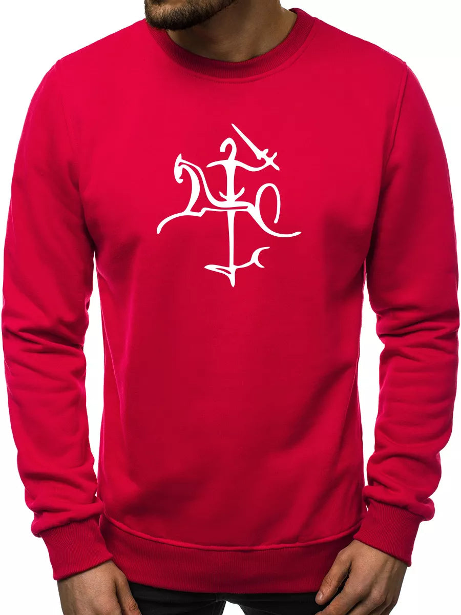 Burgundy men's sweater with Vytis styling