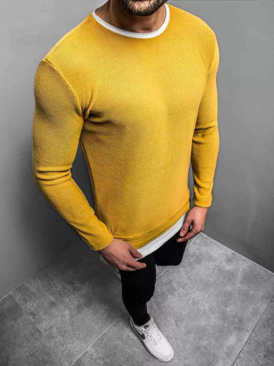 Yellow stylish men's blouse Peron