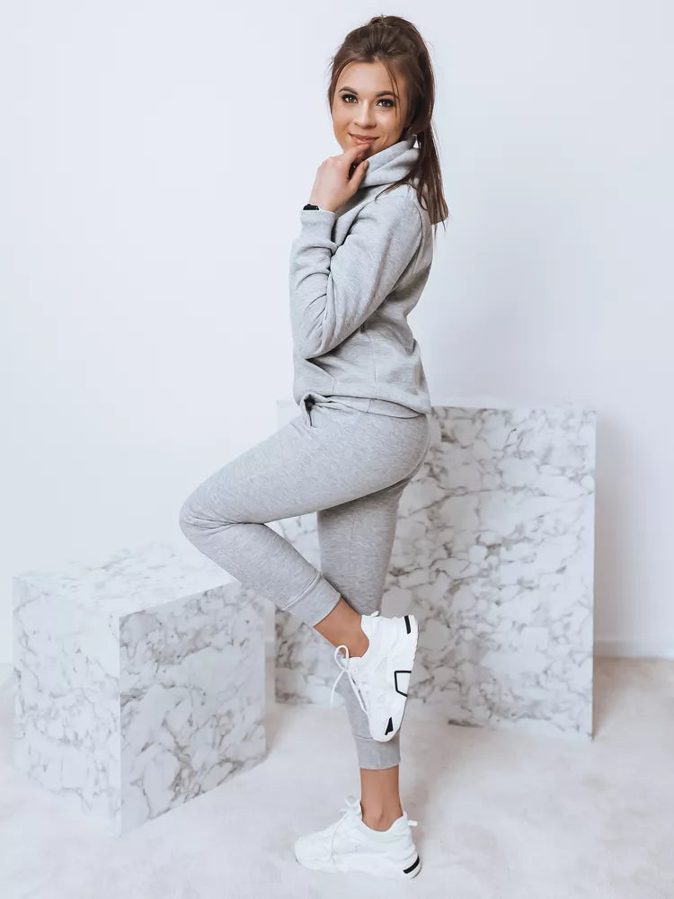 Light gray women's hooded tracksuit Komet