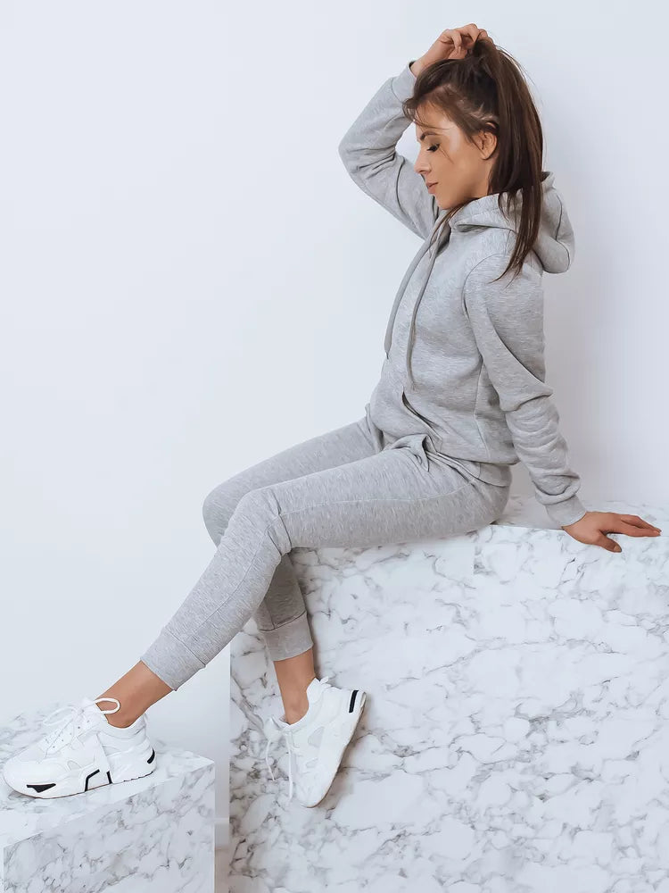 Light gray women's hooded tracksuit Komet
