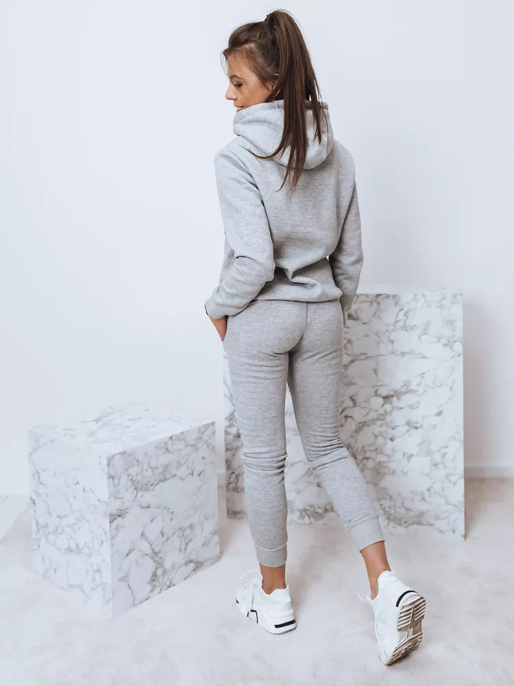 Light gray women's hooded tracksuit Komet