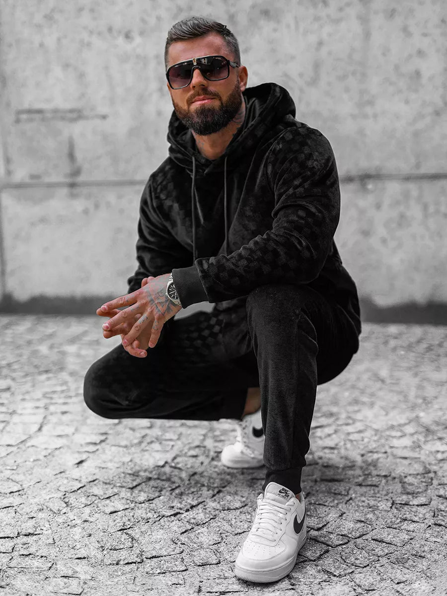 Black men's tracksuit Slit