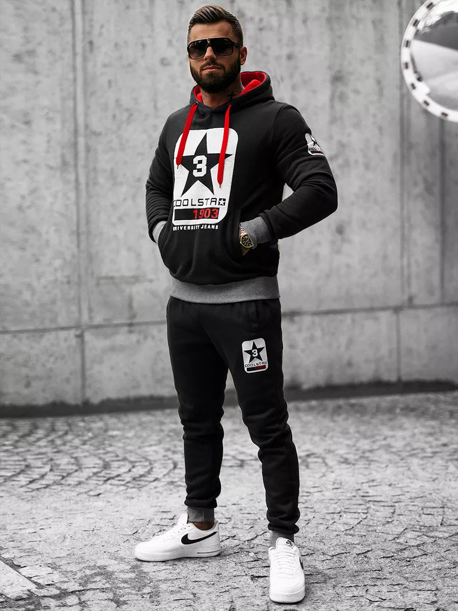 Black men's tracksuit Star