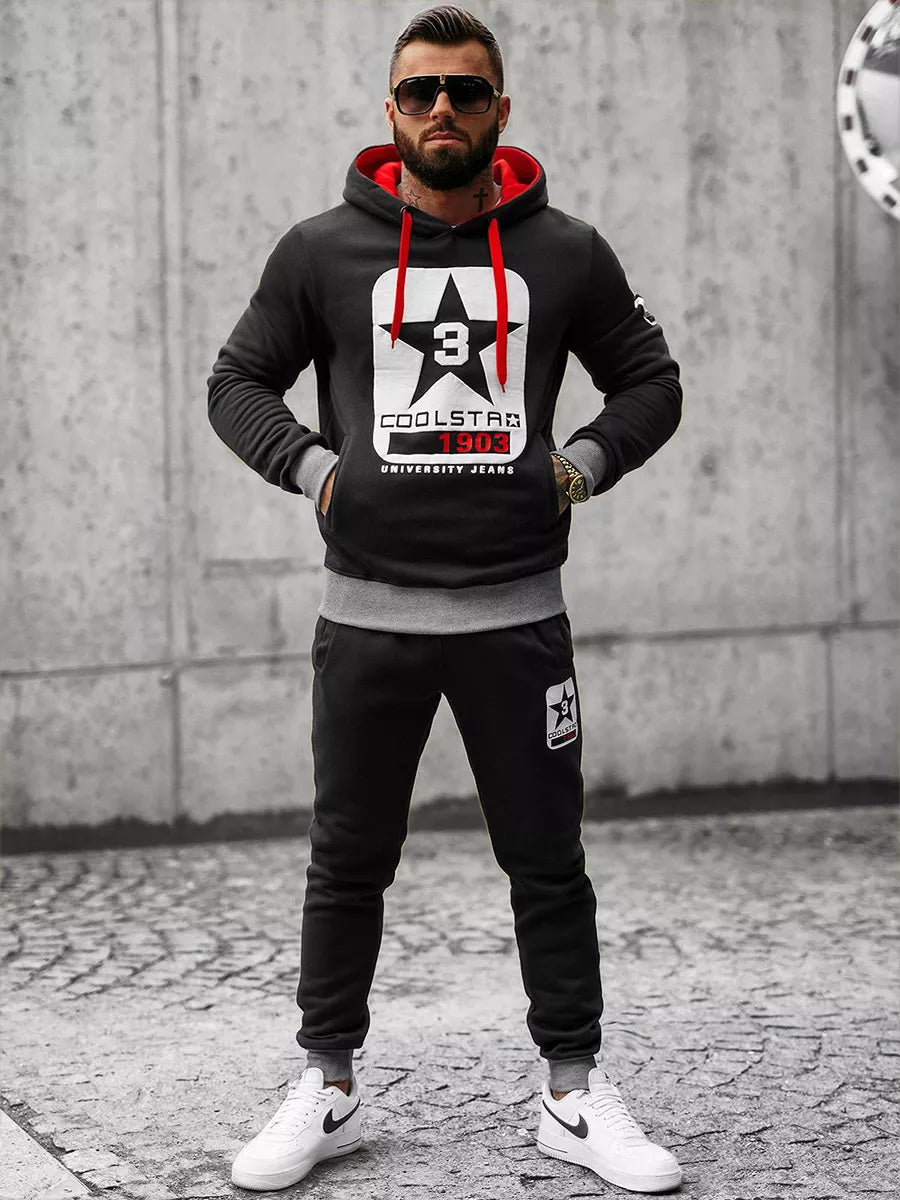 Black men's tracksuit Star