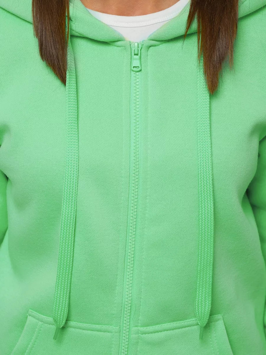 Women's hoodie in mint color Look