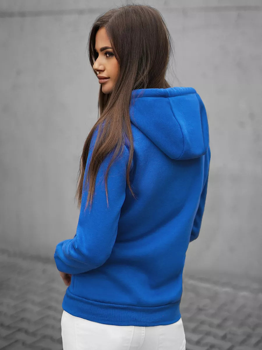 Women's blue hoodie Look