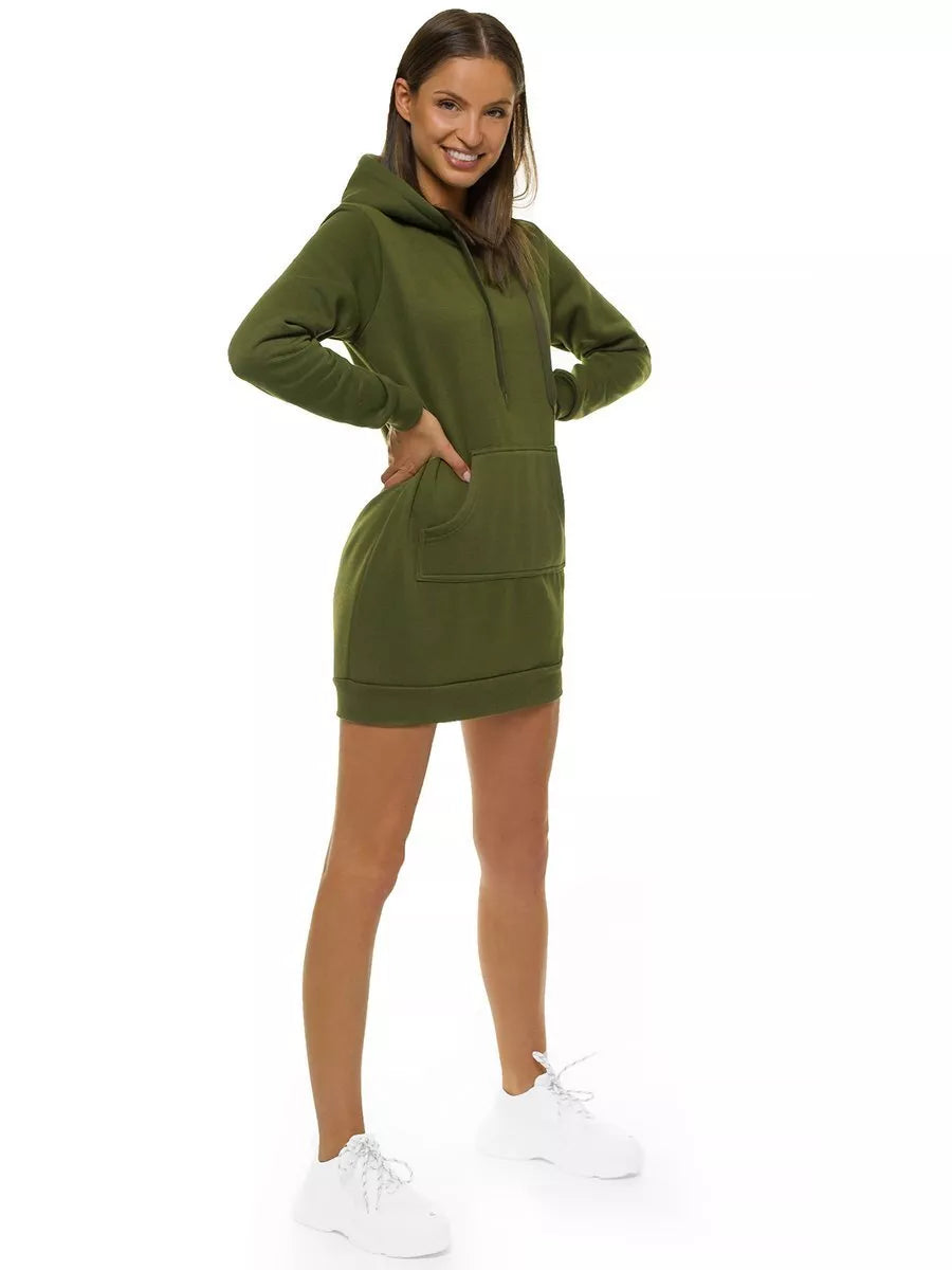 Women's khaki dress with hood Megan