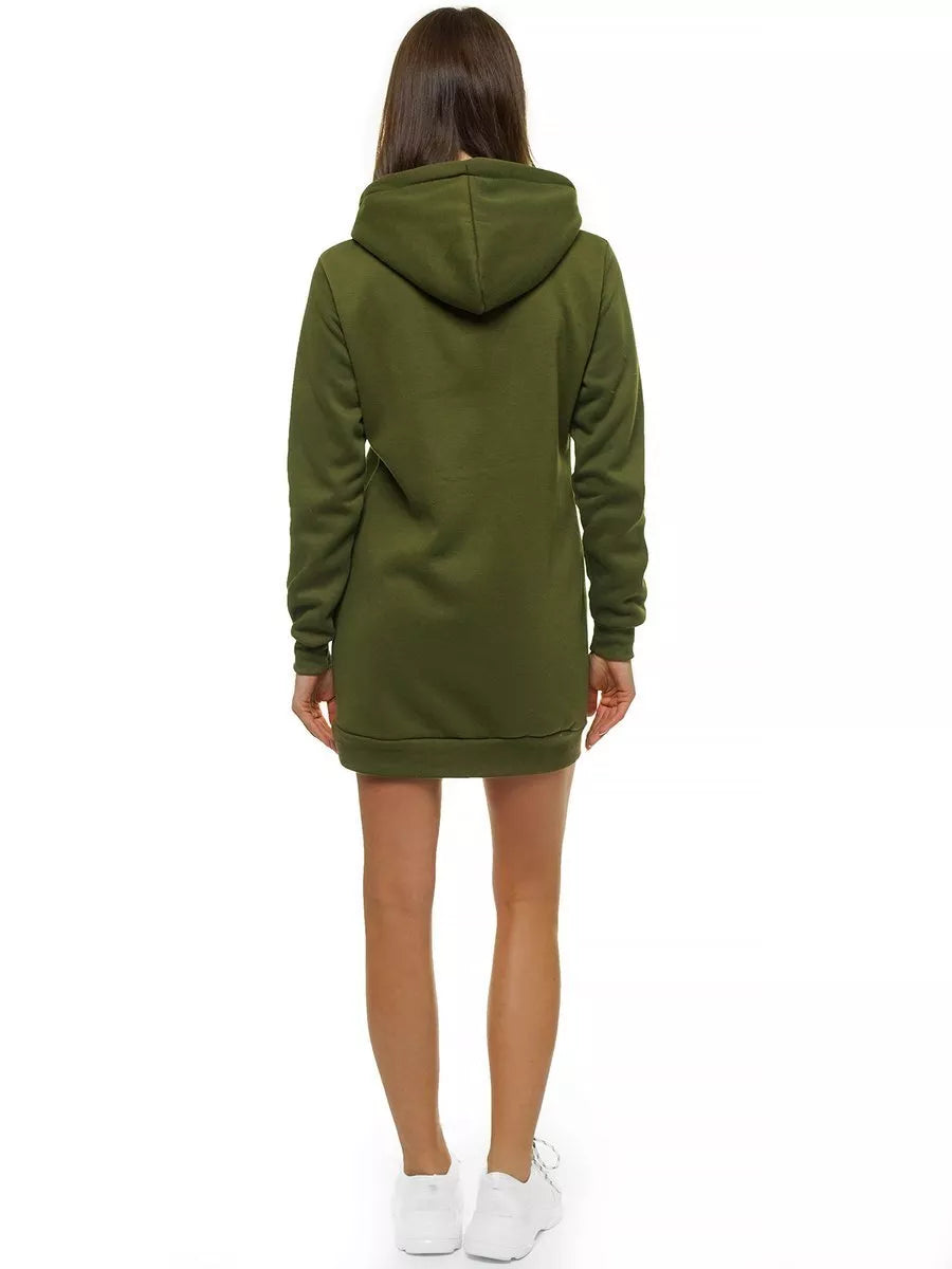 Women's khaki dress with hood Megan