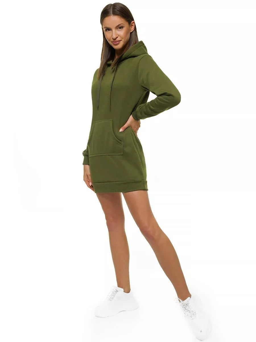Women's khaki dress with hood Megan