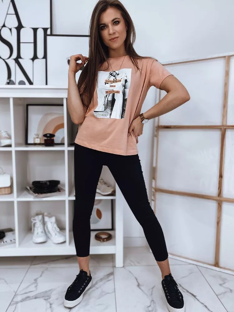 Women's pink T-shirt Dream