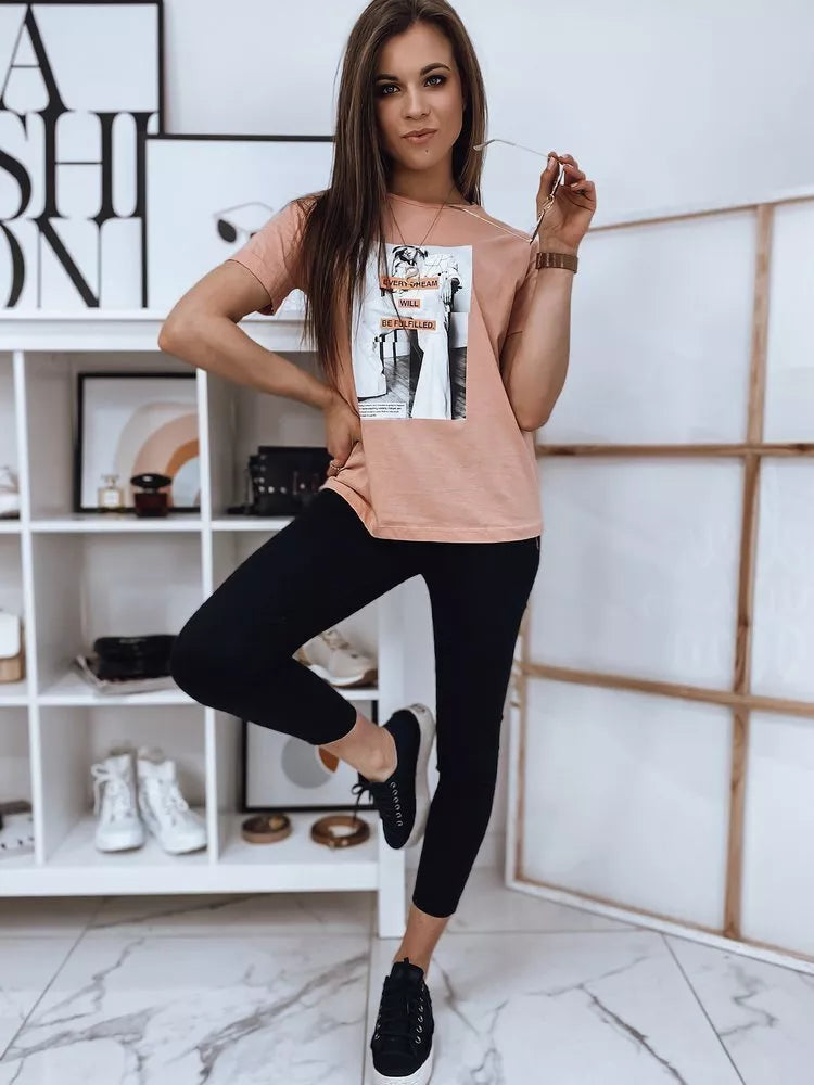 Women's pink T-shirt Dream