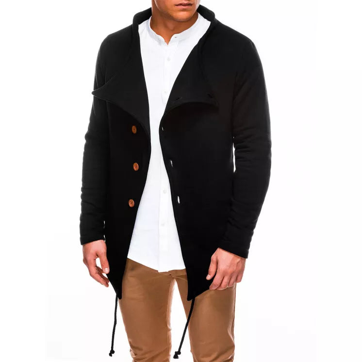 Stylish black men's sweater with buttons on the front Bandit 