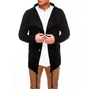Stylish black men's sweater with buttons on the front Bandit 