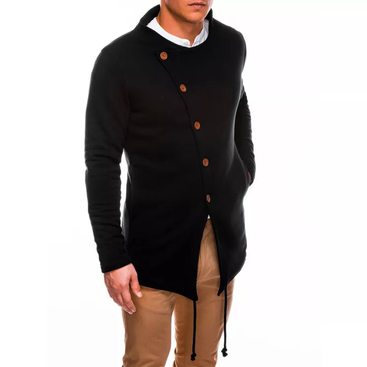 Stylish black men's sweater with buttons on the front Bandit 