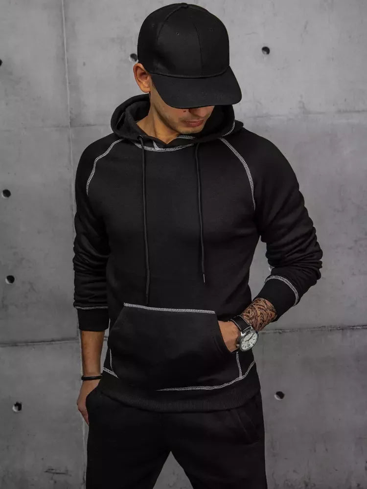 Men's black hoodie Kitol