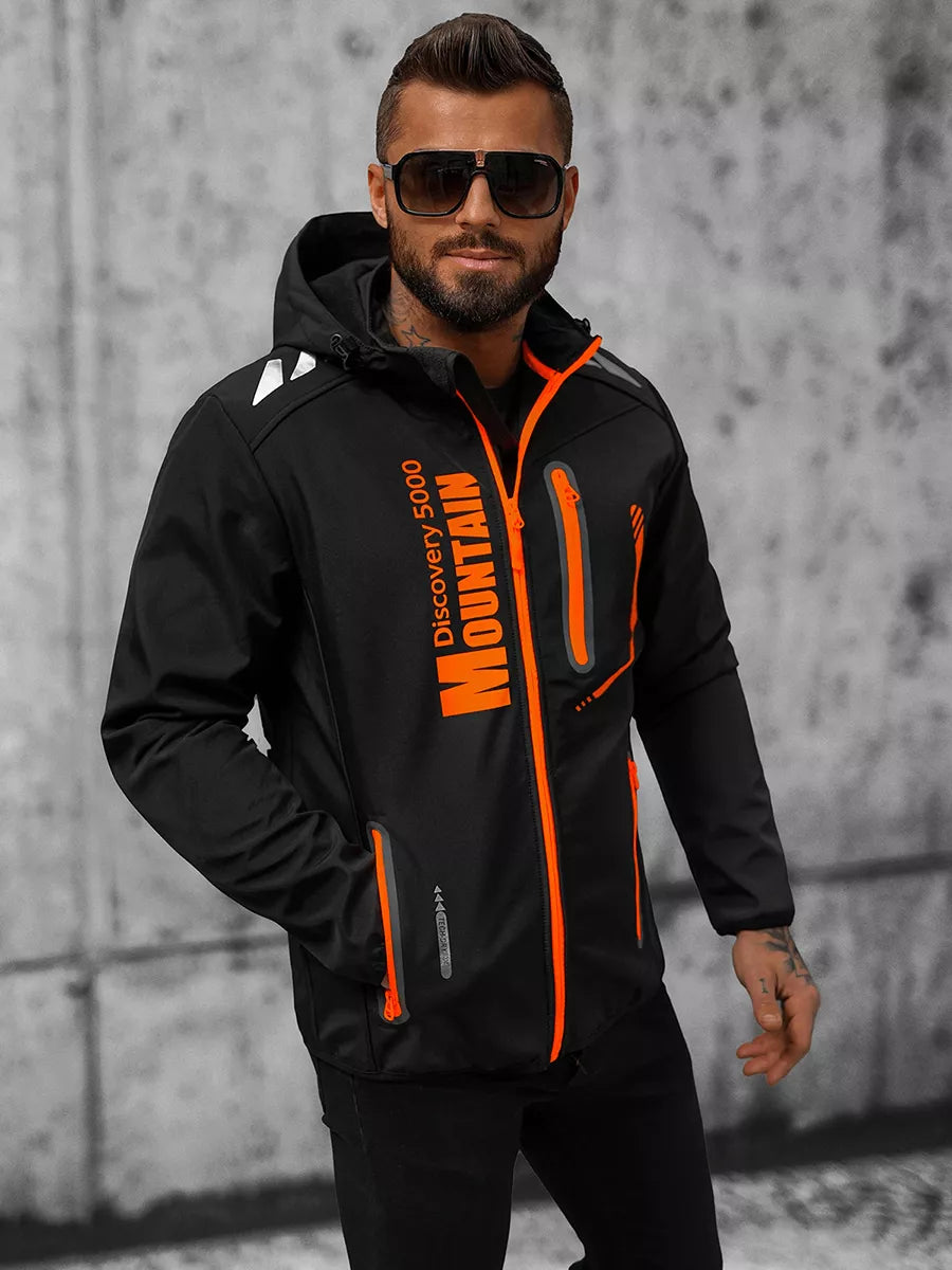 Black men's jacket with orange details Ero