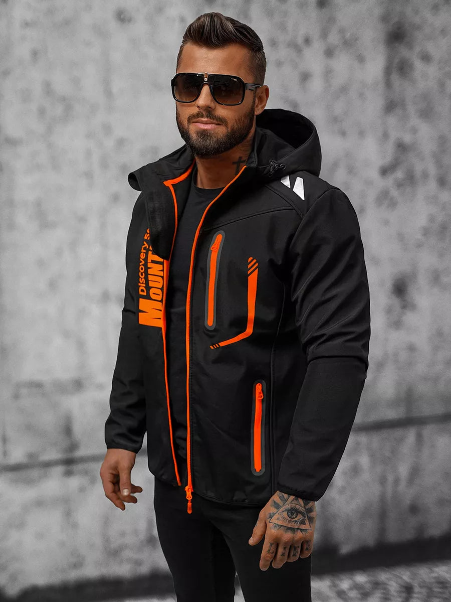 Black men's jacket with orange details Ero